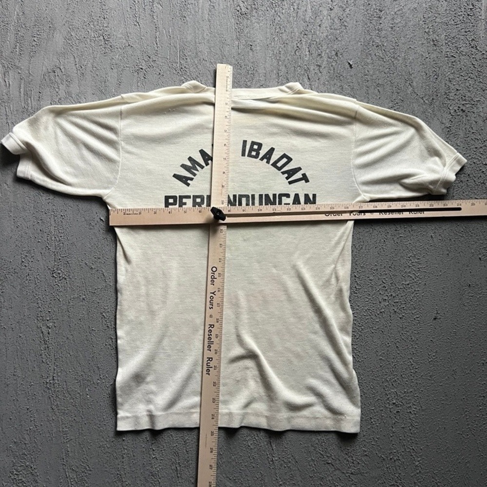 Vintage Grow Bananas Shirt Men Small White 1980s amal ibadah perlindungan - Picture 7 of 10